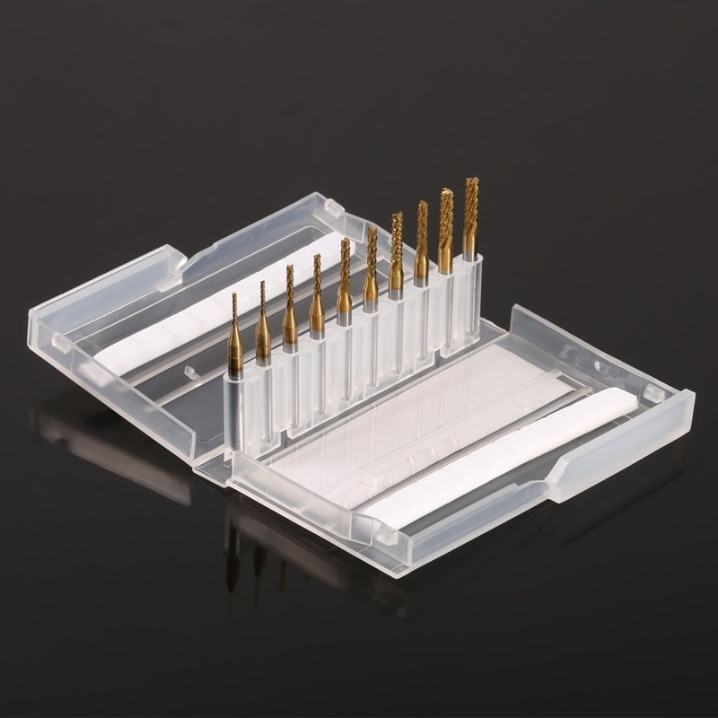 10pcs Carbide End Mills Set, 1-3mm Carbide Square End Mill,Carbide