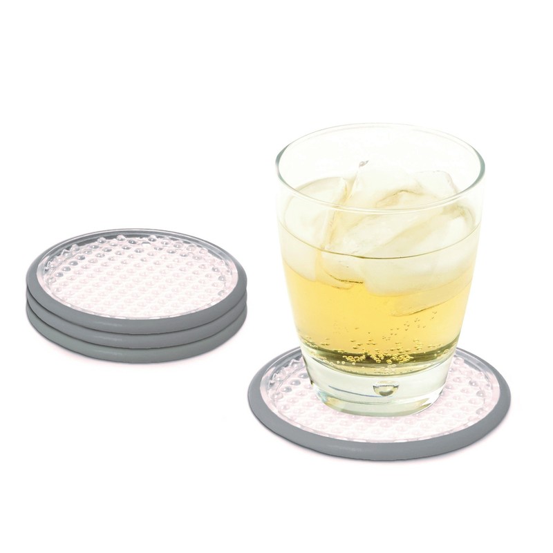 Spectrum Diversified Cora Bubble Coasters (Set of 4), Gray