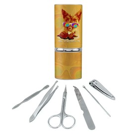 Beam Me Up Scottie Dog Suglasses Vintage Retro Stainless Steel Manicure Pedicure Grooming Beauty Care Travel Kit