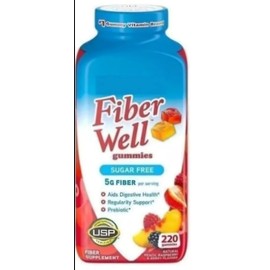 Fiber Well Sugar Free Gummies Supplement, Peach, Strawberry and BlackBerry Flavored (1ct, Sugar Free)