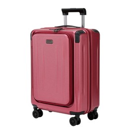 Premium Carry On Luggage, 20 Inch Top Opening Aluminum Frame Lightweight Airline Approved ABS+PC Hard Shell Suitcases with Silent Wheels, TSA Lock, Front Pocket and Wet-dry Separated Six-piece Set