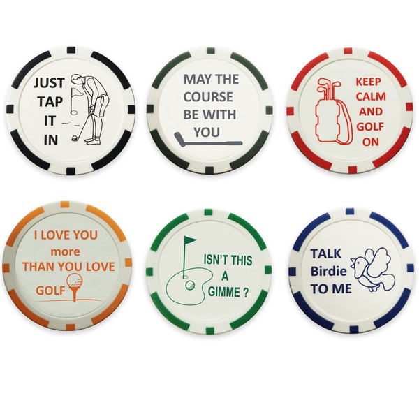 Adhere Golf Markers Funny Letter Markers 40mm Markers New Price Quotes Core Golf Markers (Pack of 6)