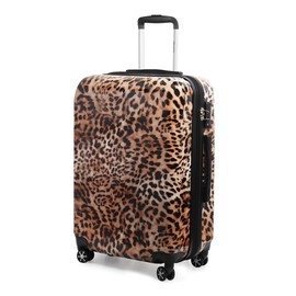 New York XPress Expandable 20% Luggage-24 inch Luggage w/Spinner Wheels-Suitcase PC+ABS Spinner Built-In TSA LOCK-Travel Luggage for Men Women,24''-Leopard