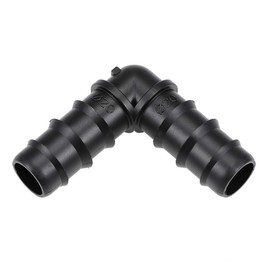 sourcing map Barb Drip Pipe Connector 20PE Hose Fitting 90 Degree Angle for Garden Agricultural Irrigation System, Plastic 10pcs