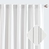 jinchan White Curtains Grey Striped Curtains 84 Inch Length for