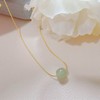 YienDoo Boho Green Gemstone Bead Necklace Choker Gold Thin Chain