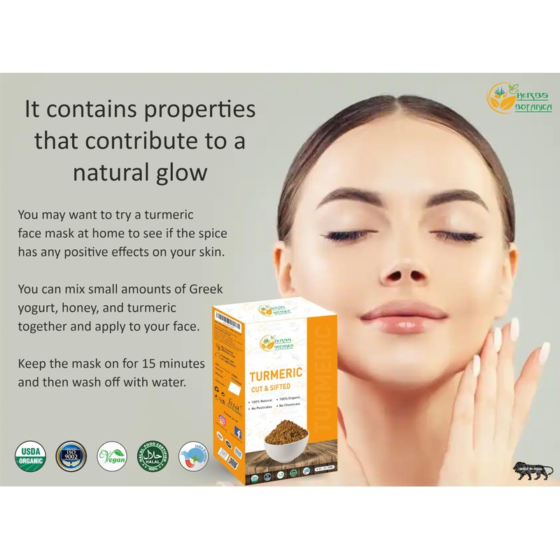 Herbs Botanica Turmeric Root Cut and Sifted 1/2 Lb /