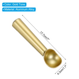 PATIKIL 7 Inches Ice Cream Scoop, Aluminum Alloy Nonstick Anti-Freeze One Piece Cookie Scoop for Cookie Dough Cupcake Batter Baking, Gold Tone