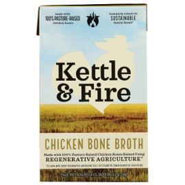 Kettle & Fire Chicken Bone Broth, Regenerative Agriculture, 100% Pasture-Raised, Whole30, Gluten Free & Non-GMO, 16.9 Oz (Pack of 6)