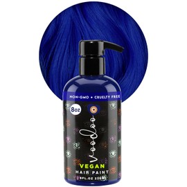 MOEHAIR Semi-Permanent Hair Color | Dark Blue Hair Dye 8 Oz | No Ammonia, Sulfate or Paraben | Vegan & Cruelty-Free | Voodoo Serenity Blue Hair Color | Gentle, Intermixable & Washable | All Hair Types