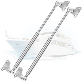 ARANA Stainless Gas Struts 15 inch 35lbs, Marine Gas Struts 15 inch 156N with Brackets, Hydraulic Lift Support Hinges for Light Duty Cabinet Door Lid Tool Storage Box(Fit 28-39lb Lid), 2 Pcs