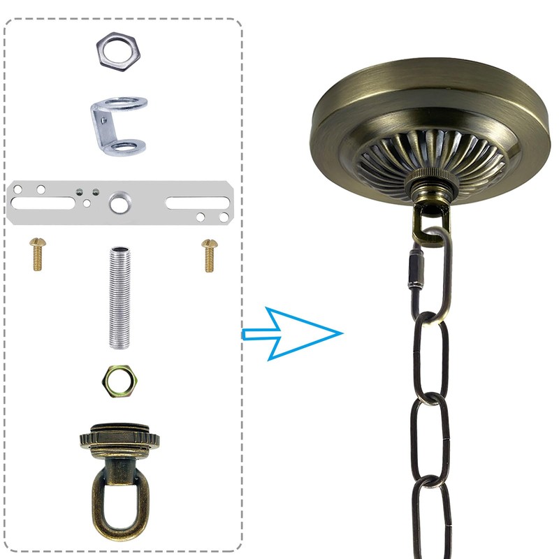 ECUDIS Light Fixture Cross Bar Kit, 1/4 IP Center Lamp