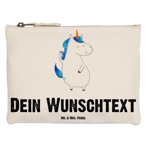 Mr. & Mrs. Panda Personalised Unicorn Man Make-Up Bag, White