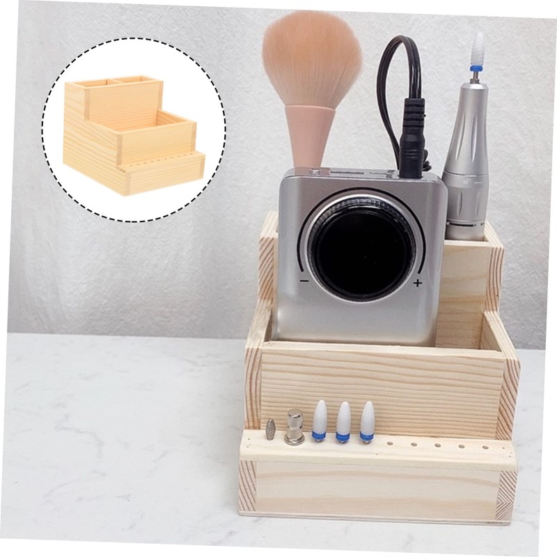 Baluue 2pcs Nail Tool Storage Box Double Pencil Holder for
