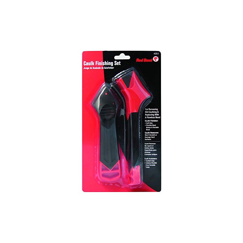 Red Devil 4051 Finishing Set Caulk Smoother & Remover Red