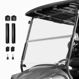 Club Car Precedent Windshield,Customize 5MM Thicken Windshield Replacement Fits Golf Cart Precedent 2004+,Tempo 2017+,Onward 2017+, Impact-Resistant/UV-Protected/Easy-Install Foldable Clear Windshield