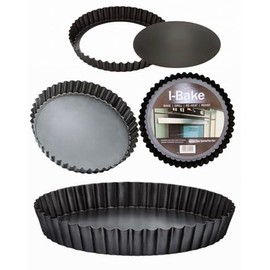 Home Fittings ® Quiche Pan,26cm/10.5in Flan Tins with Loose Base,Fluted Tart Tin Flan Case Tin Removable Loose Bottom,Mini Tart Mould Tins for Baking,Pie Dish Round Deep Dish (Life time Guarantee)