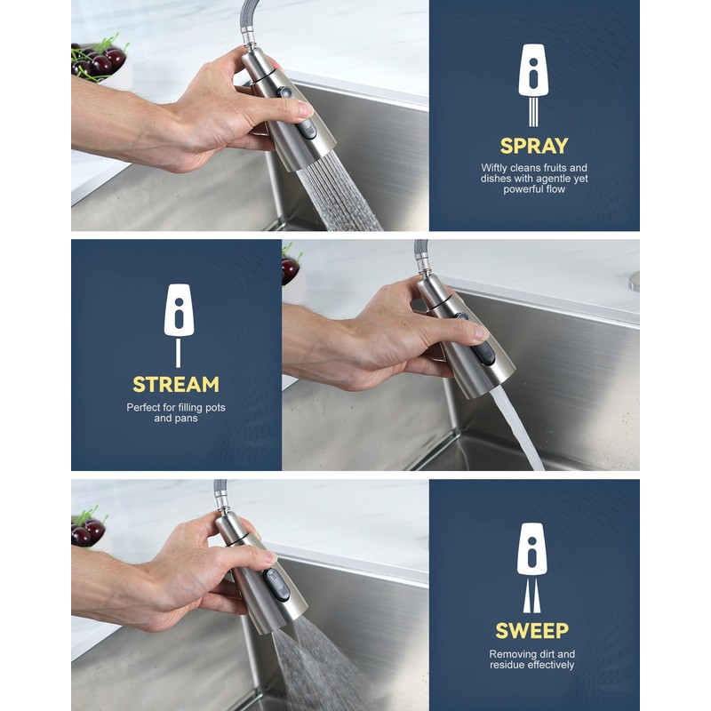 Kitchen Faucet with Air Gap: WOWOW Stainless Steel Kitchen Sink
