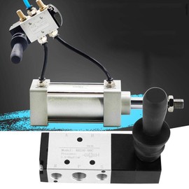 Acogedor Solenoid Valve, Pneumatic Valve, 5 Ports 3 Positions, Hand Lever Valve Switch Pneumatic Control Valve, High Hardness, Corrosion Resistance and Durability Used in Industrial Control Systems (4H230-08)
