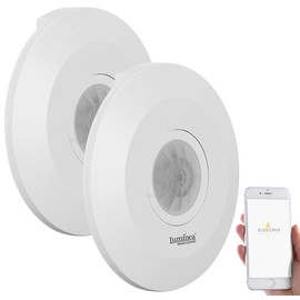 Luminea Home Control Alexa Motion Sensor: Set of 2 Extra Flat WLAN PIR Motion Detectors with App, 360°, 230 Volt (Room Monitoring Motion Sensor, Motion Sensor Apps)