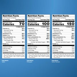 Good Chips Baked Crunchy Apple, Pineapple, Sweet Plantain - Crispy, Oil Free, Healthy, Naturally Sweet Dried Fruit Snacks Variety Pack - Pack of 3