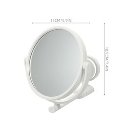 Holibanna Wall Mounted Makeup Mirror Folding Rotating Vanity Mirror for Bathroom 5.90 Inch Compact Double-Sided with Screw Patch Installation