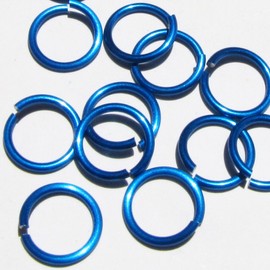 Turquoise Anodized Aluminum Jump Rings 250 1/4 18g Saw Cut