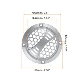 sourcing map 4 Pcs 2inch Silver Gray Speaker Grill Mesh Plastic Woofer Guard Protector Dust Cover Silver Gray Decorative Circle Plastic Frame with Screws for Home Audio Car Speaker Replacement
