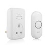 Byron Wireless Doorbell Set, Plug-Through Chime, 150m Range, 16 Melodies,