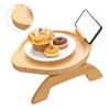 Couch Tray Burlywood Bamboo Folding Sofa Arm Clip Table for