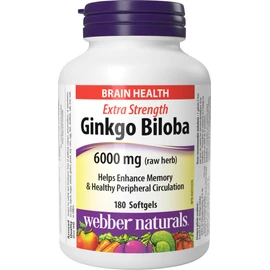 Webber Naturals Webber Naturals Ginkgo Biloba 6000 mg, 180 Softgels, Helps Enhance Cognitive Function and Memory