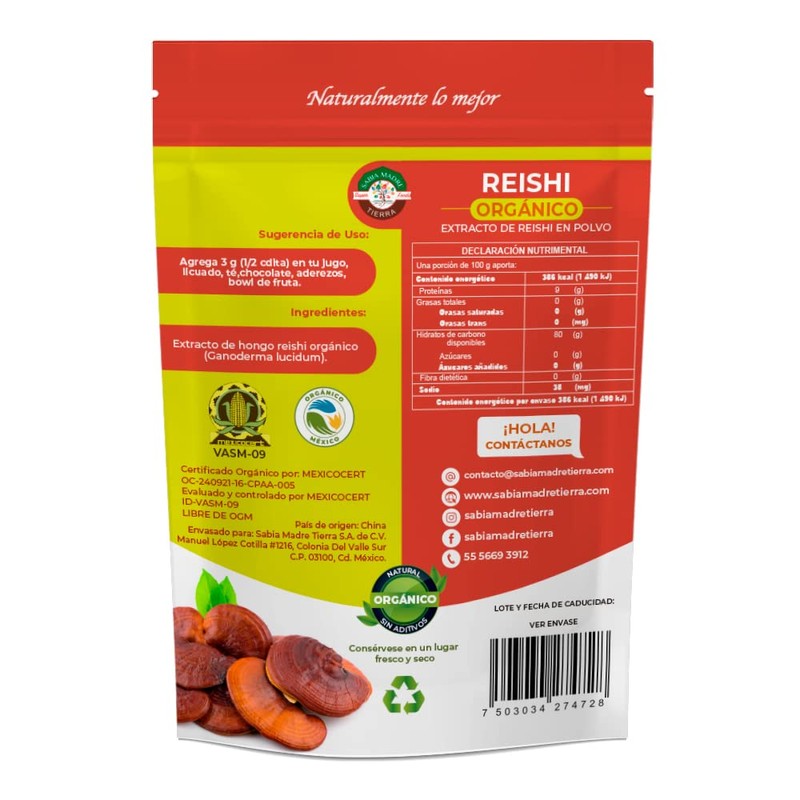 SABIA MADRE TIERRA - REISHI 100GR - EXTRACTO EN POLVO