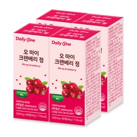 (Daily One) Oh My Cranberry Tablets Urinary Tract Health Women’s Nutrition 500mg / (데일리원) 오 마이 크랜베리 정 요로건강 여성 영양제 500mg X 90정 4통