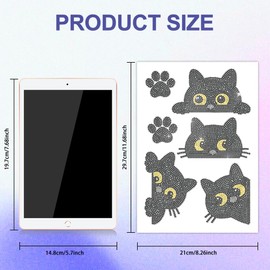 ANATTASOUL Iron on Rhinestones Transfer Glamorous Jewel Black Cat Patterns Rhinestone Decals DIY Crystal Fashion Hot Fix Stickers for Jeans Bags Hats Repair Decoration