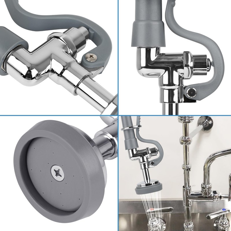 Pre Rinse Spray Valve with Stainless Hose 44inch Flexible Commercial