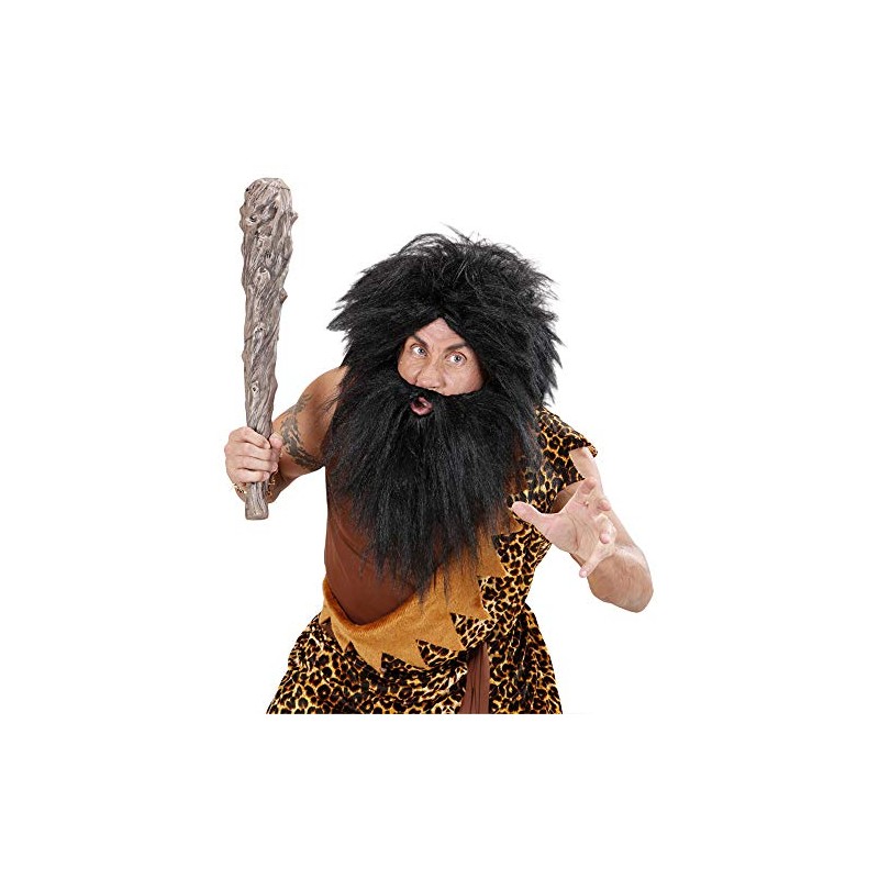 Mens Black Caveman - Pirate withBeard Wig for Hair Accessory