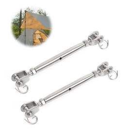 Pack of 2 Stainless Steel Shroud Tensioners, M8 Rustproof Wire Tensioner, 304 Stainless Steel Awning Tensioner, for Sailing Boat, Awnings Canopy
