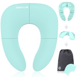 Jool Baby Products Jool Baby Folding Travel Potty Training Seat for Toddlers, Fits Round & Oval Toilets, Non-Slip Suction Cups, Includes Free Travel Bag (Aqua)