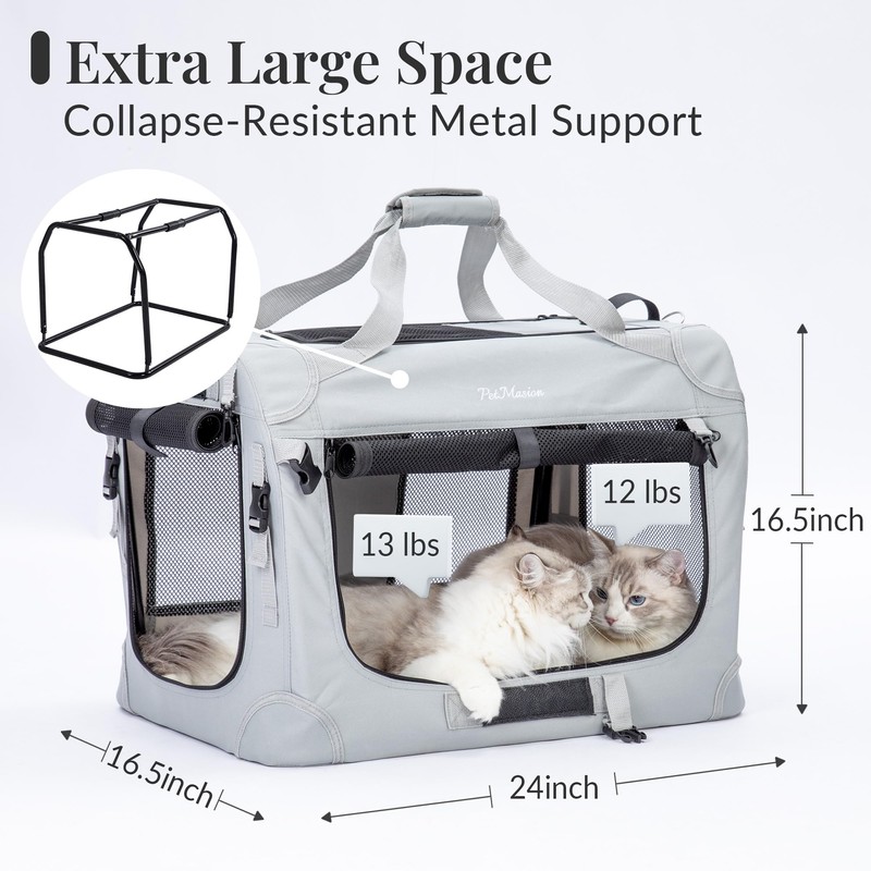 Extra Large Cat Carrier for 2 Cats, Soft Pet Car