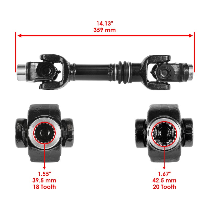 Caltric Locking System Rear Propeller Drive Shaft for Can-Am Commander