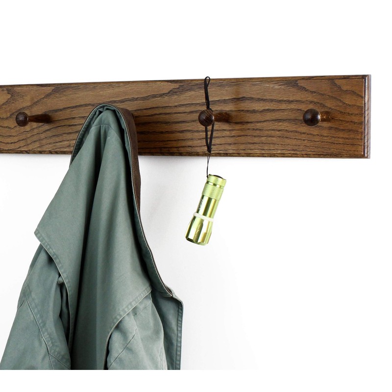 Solid Oak Shaker Peg Rack 4.5 Inch Wide 23 to