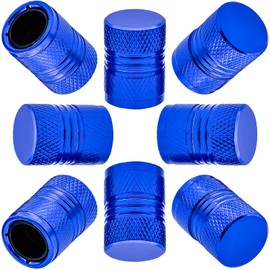 MEAJOO 8PCS Tire Valve Stem Caps, with Plastic Liner, Dustproof, Airtight Seal, Light-Weight, Universal Tire Valve Stem Covers for Cars, SUV, Trucks, Bikes, Motorcycles, Bicycles(Blue)