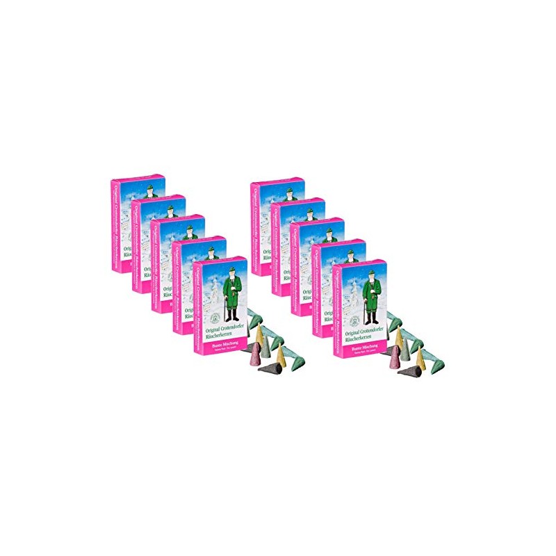 Crottendorfer Räucherkerzen Weihnachtsdüfte (10er Set Bunte Mischung)F