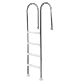 VEVOR Swimming Pool Ladder, 4-Step Double Handrails Stairs with Non-Slip Heavy Duty Steps, Stainless Steel Load Capacity 265 lbs, for 54 in Inground Pools with Mounted Deck Board Indoor & Outdoor