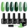 MEFA UV Nagellack, 6 Farben Grün Glitzer Farben 7 ML