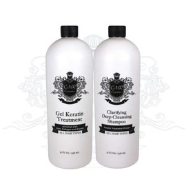 CMR Cosmetics Gel Keratin Hair Care Kit with Clarifying Shampoo - Deep Cleansing, Frizz Control, Nourishing Formula for All Hair Types - Enhances Smoothness, Suitable for Men and Women