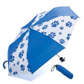 Anderson's Blue/White Paw Print Umbrella, 42 Inch Arc, Rain Gear, Animal Print Accessories