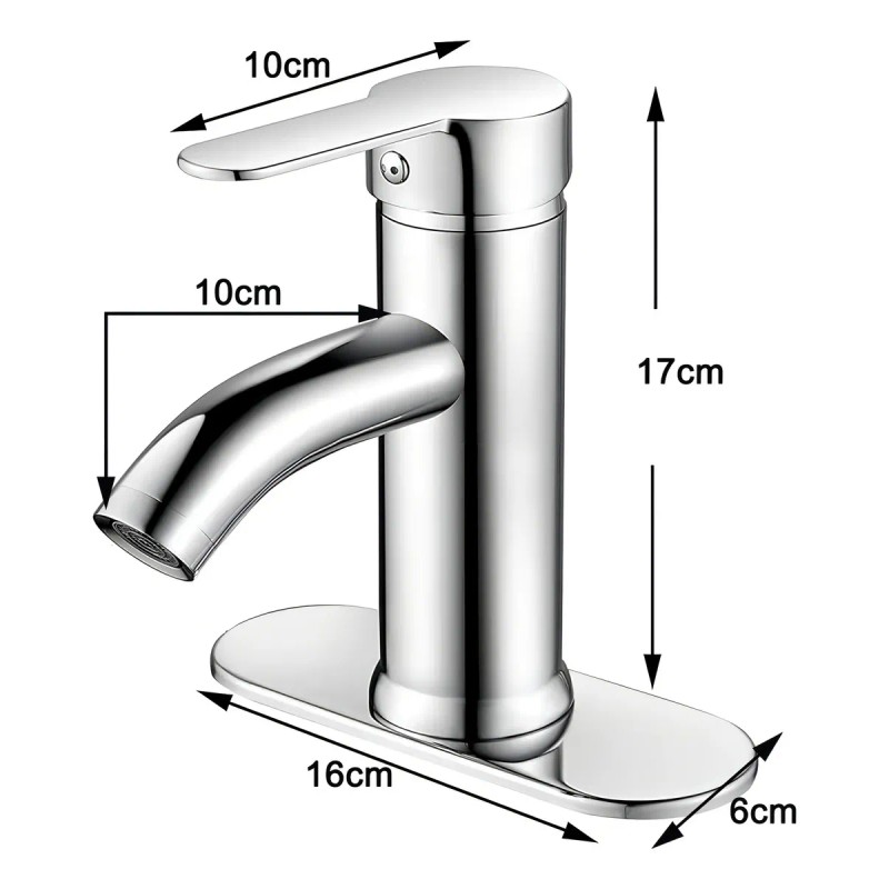 Grifería Banna GRB01 Monomando Cromado Acero Inoxidable para Baño