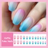 MISUD Coffin Press on Nails Medium Fake Nails Glossy Glue
