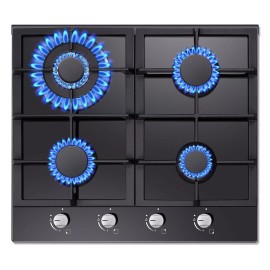 Amzgachfktch 24in Kitchen Gas Cooktop 4burners Built-in Hob NG/LPG Tempered Glass Convertible